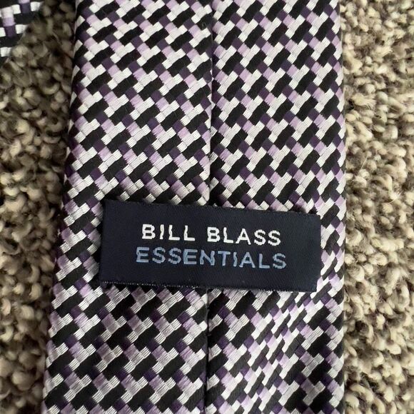 Boys Bill Blass Essentials Houndstooth Silk Clip OnTie - Picture 4 of 6